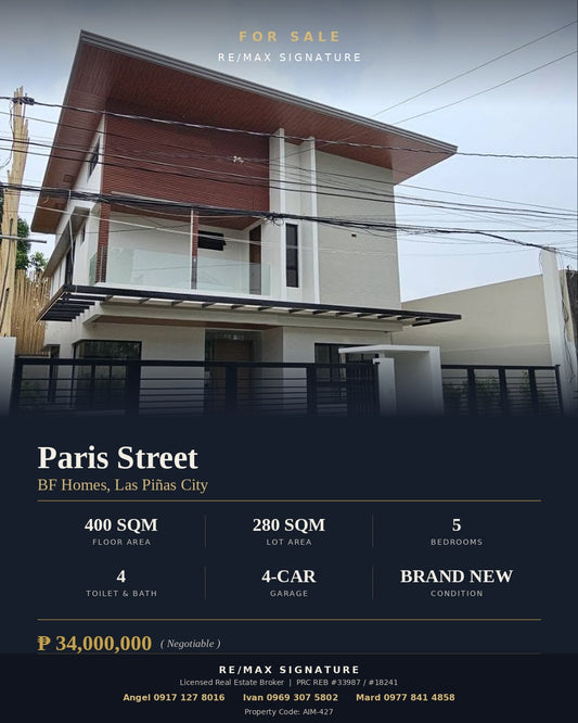Brand New 5 BR Single-Detached Home in BF Homes, Las Piñas - AIM-427