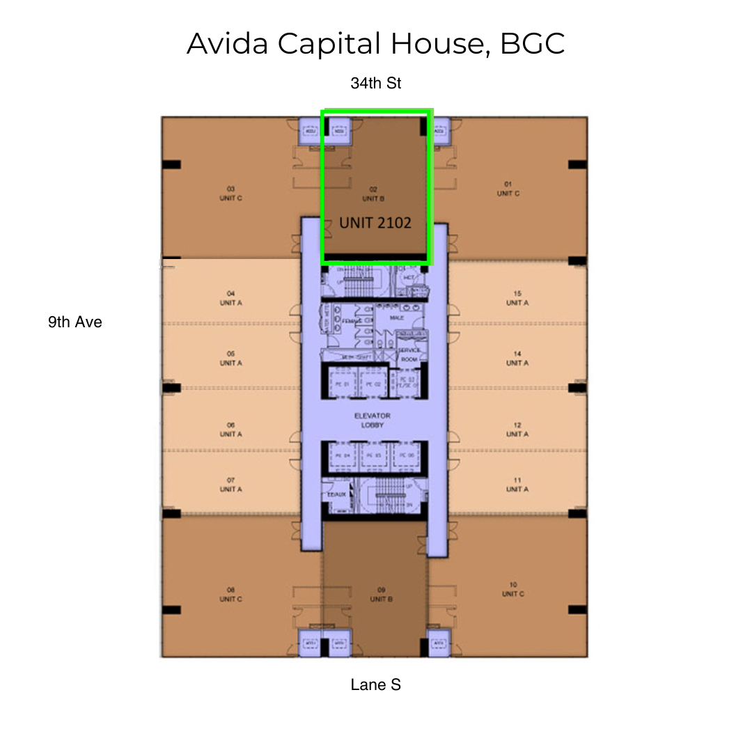 103 sqm Office Space in Capital House - 2102 | Near Uptown BGC