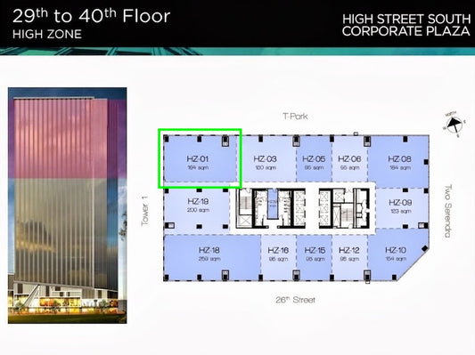 194 sqm Warm Shell/ Corner Unit Office Space at BGC High Street South Corporate Center T2
