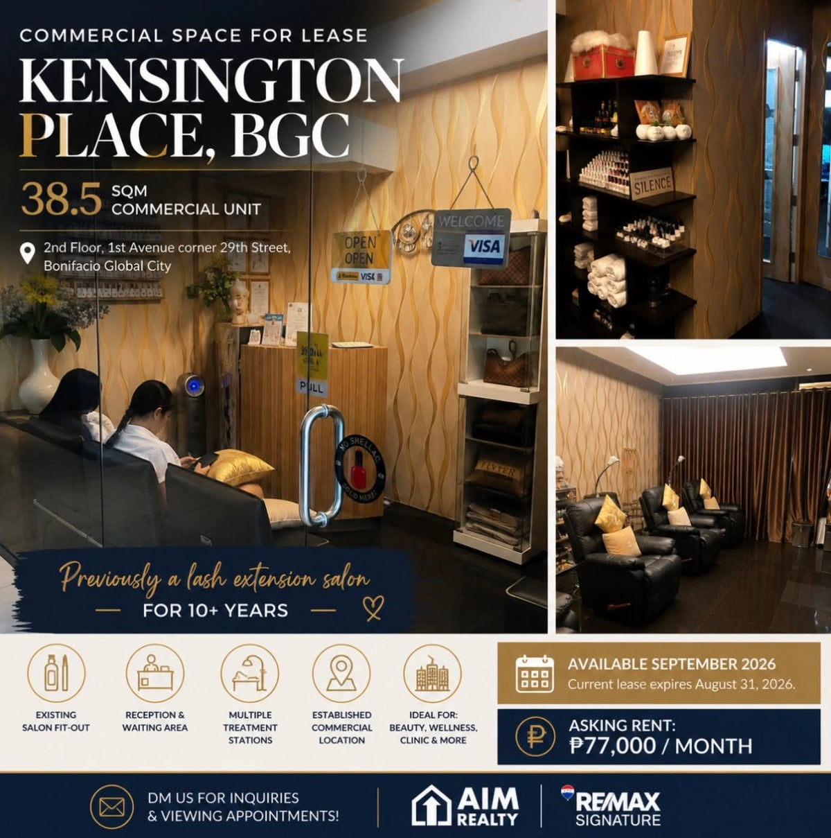 38 sqm Commercial Space at BGC Kensington Place, Taguig City