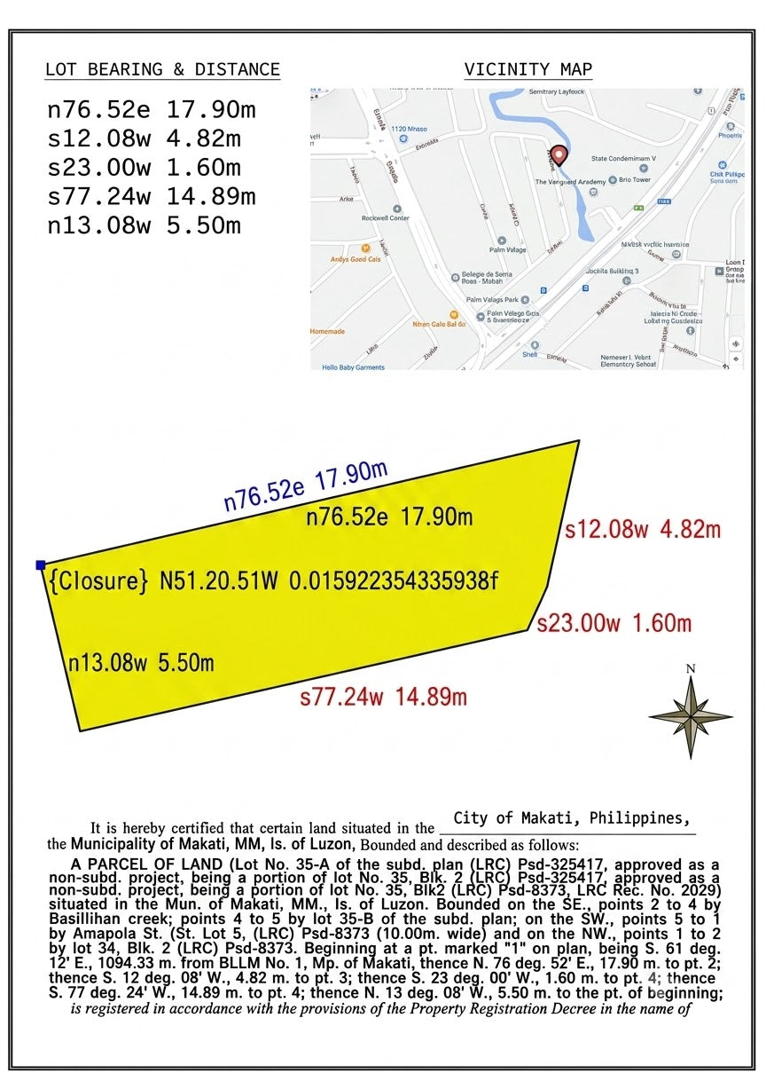 Tear-Down House on 92 sqm Lot at Palm Village, Near Rockwell Makati