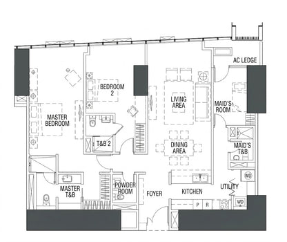 2BR Glass Suite at Park Central Towers (South) Makati CBD