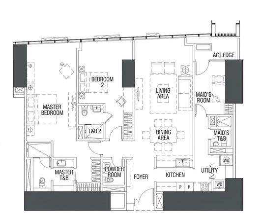 2BR Glass Suite at Park Central Towers (South) Makati CBD