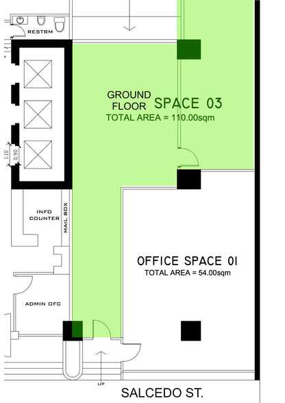 110 sqm Ground Floor Commercial Space in Salcedo St, Legazpi Village, Makati