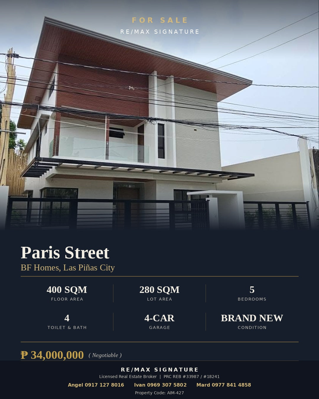 Brand New 5 BR Single-Detached Home in BF Homes, Las Piñas - AIM-427