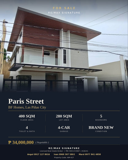 Brand New 5 BR Single-Detached Home in BF Homes, Las Piñas - AIM-427